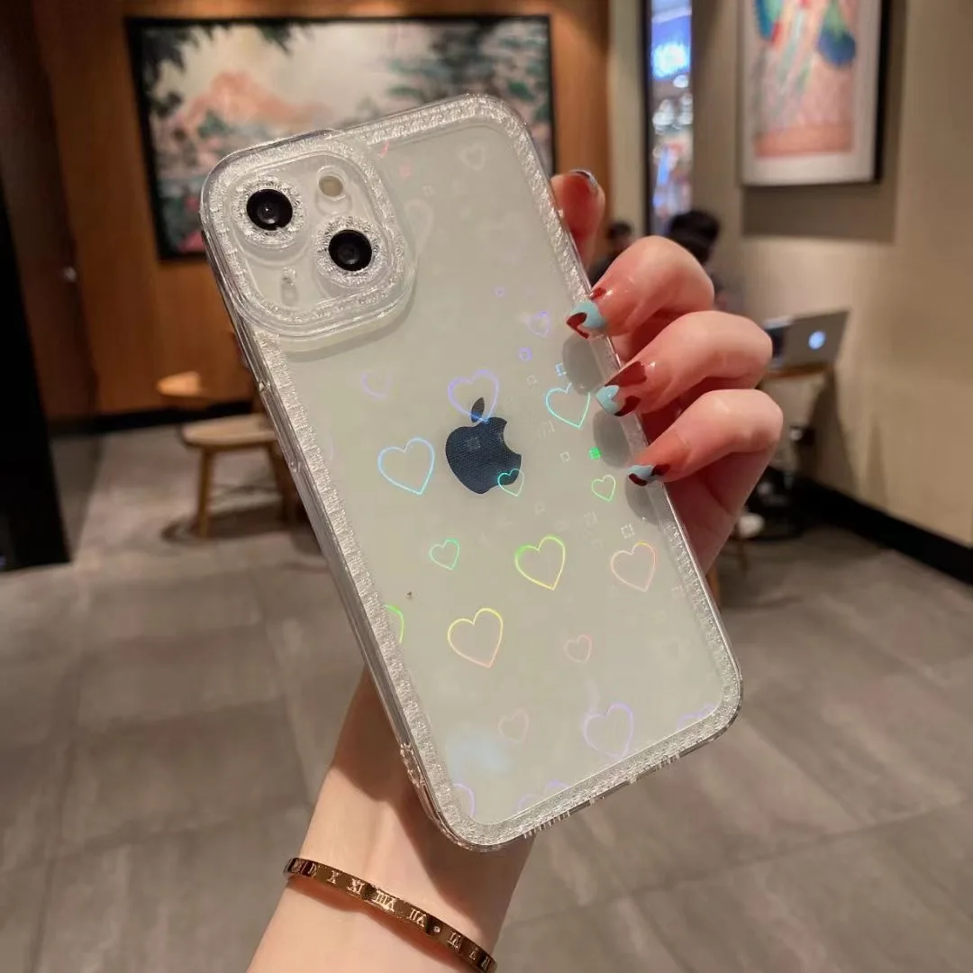 

JWMOVE Apple 13promax Flash drill love phone case fine hole anti-drop iPhone12 anti-drop tpu creative XR