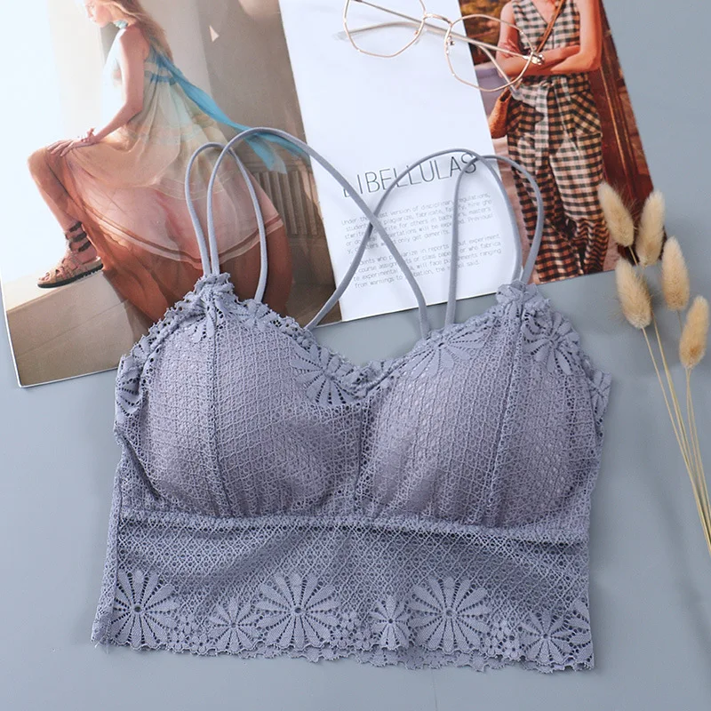 Женский кружевной топ на бретелях укороченный сексуальное женское нижнее белье