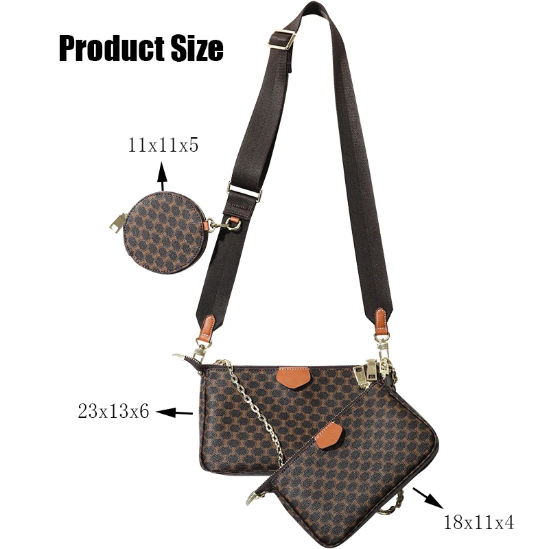 

Bags for Women Vintage Fashion New Three-in-one Package Shoulder Bags Casual Brand Handbags High Capacity Messenger Bag