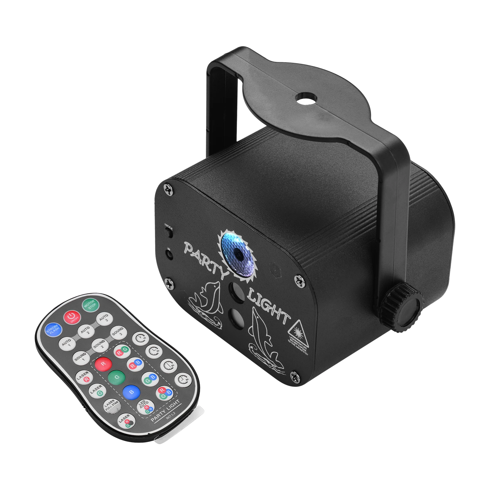 

ammoon IGB-T818 Mini Projector Light Stage Beam Lights with Strobe Flash Effects for Home Birthday Holiday Dance Party
