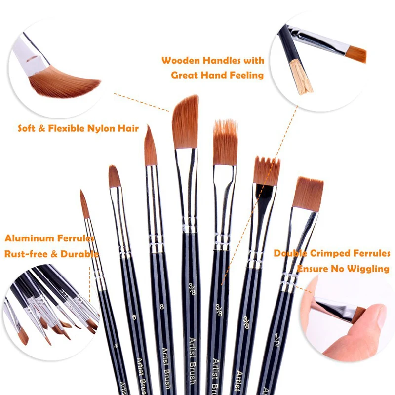 12 шт/партия разные Форма деревянный набор нейлоновых волосяных воды Цвет Краски