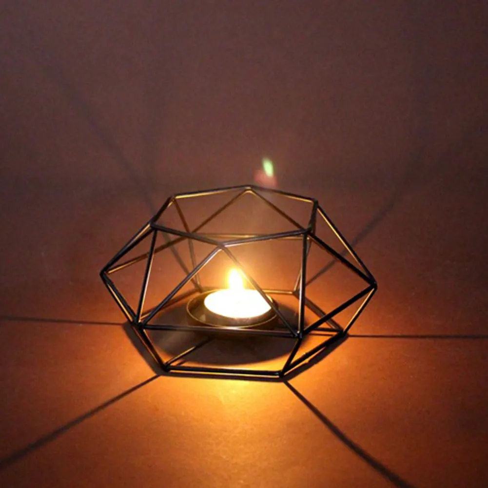 

Runfon Nordic Metal Candlestick Geometric Decoration Candle Holder Decor Handmade Figurines Home Decoration Art Gift Candlestick