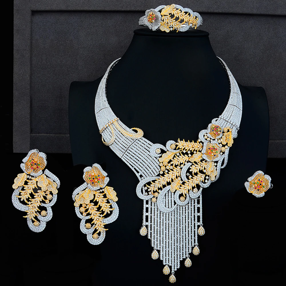 

GODKI MAXI SIZE BOLD PHOENIX Nigerian Jewelry sets For Women Wedding Cubic Zircon Crystal CZ Indian DUBAI Beads Jewelry Sets