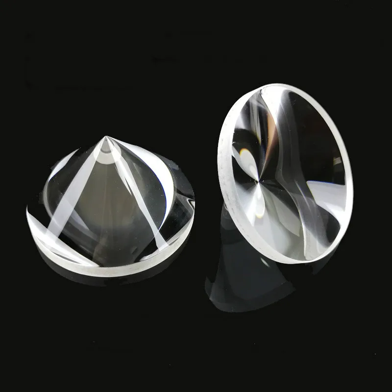 Cone Prism Lens Diameter 50 mm K9 Optical Glass Refraction Prism For Light Spectrum Teaching Observation Rainbow