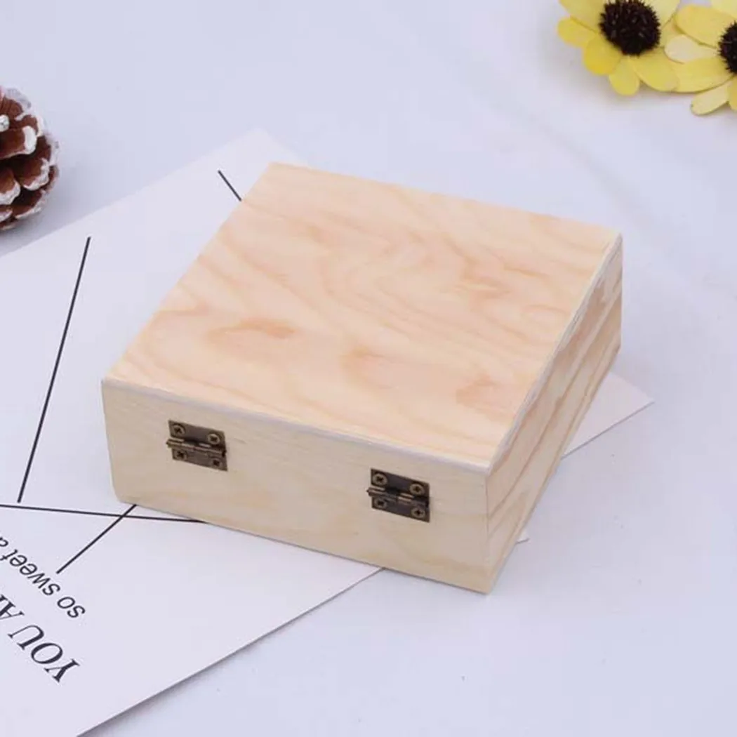 Портативная деревянная коробка для ювелирных украшений из массива натурального