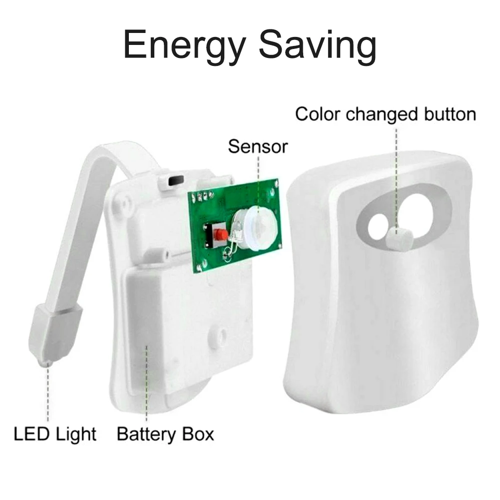 

Hanging Motion Sensor Battery Operated Movement Detector Home Hotels Toilet Seat Night Light Washroom Led 8 16 Color Changing