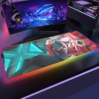 DARLING in the FRANXX Gaming Mouse Pad Anime Mouse Mats Xxl RGB Mousepad Xl Mause Ped Backlit Mat Pc Gamer LED Computer Desk Rug