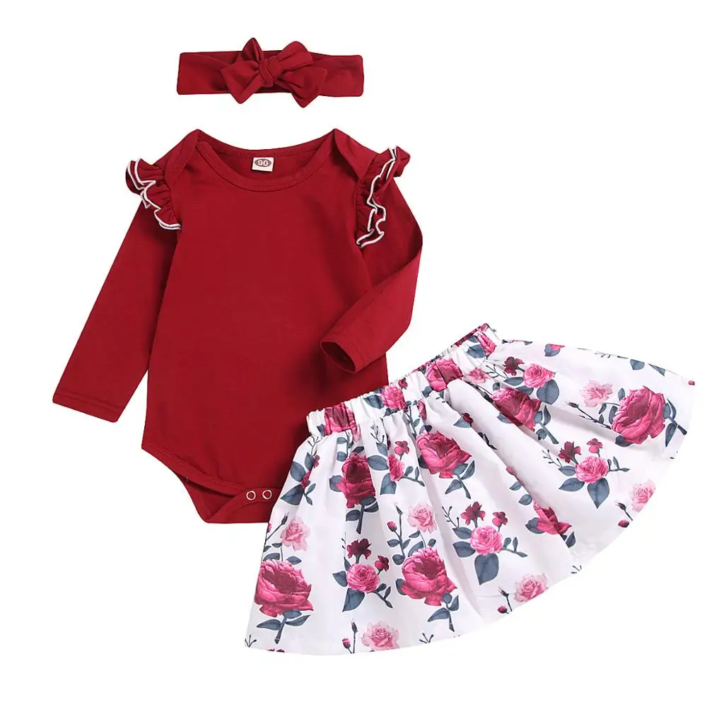 Комплект одежды для Новорожденные девочки 3 предмета однотонный комбинезон с