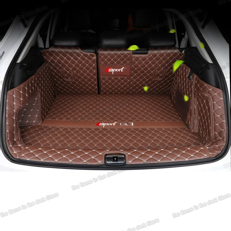

Lsrtw2017 Leather Car Trunk Met Cargo Liner for Audi Q3 2012 2013 2014 2015 2016 2017 2018 Rug Carpet Interior Accessories