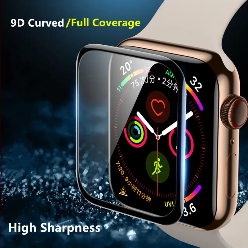 

Мягкое стекло для Apple Watch 7 45 мм 41 мм iWatch серии 6 5 4 3 se 44 мм 40 мм 42 мм 38 мм 9D HD Полная пленка защита для экрана Apple watch