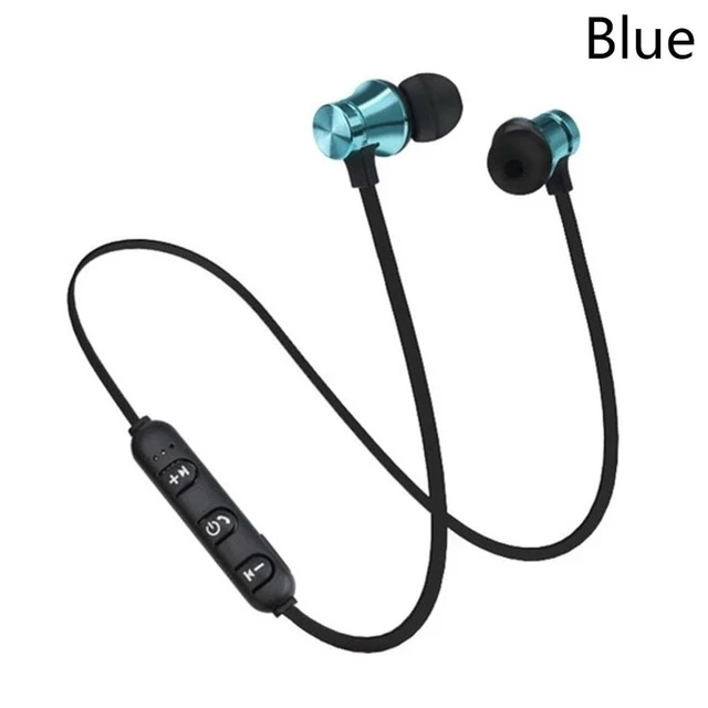 Беспроводные магнитные bluetooth-наушники, спортивные bluetooth-наушники, металлические цветные bluetooth-наушники с микрофоном для iPhone samsung - Цвет: blue without box