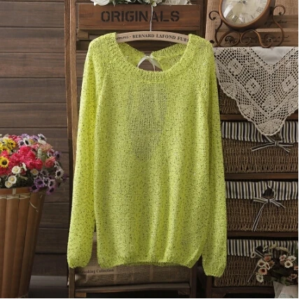 Женский вязаный свитер с блестками Свободный пуловер большого размера длинными