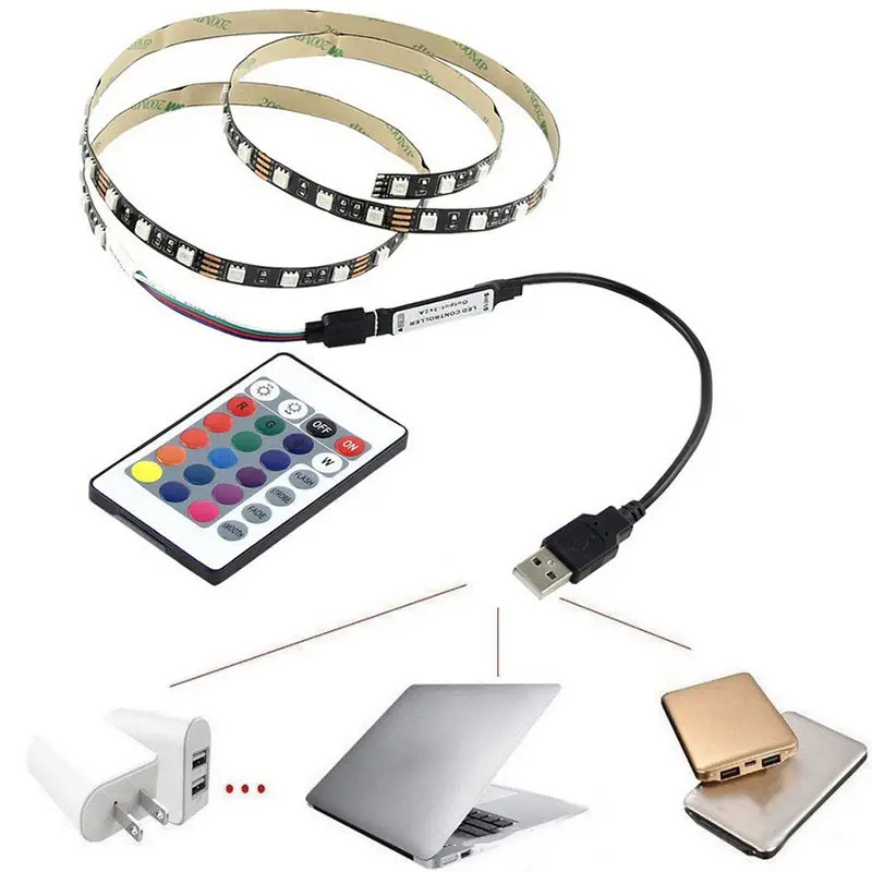 5050 USB настроение светильник с несколькими цветами RGB Цвет Светодиодные ленты ТВ