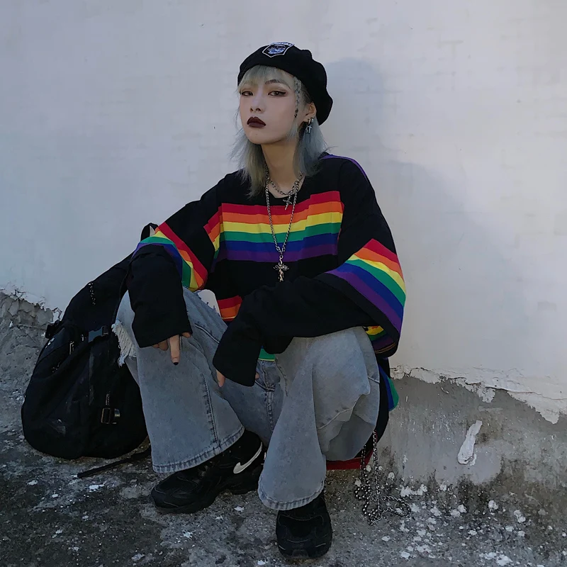 2021 Осенняя Женская модная футболка в Корейском стиле Ulzzang Harajuku футболки с