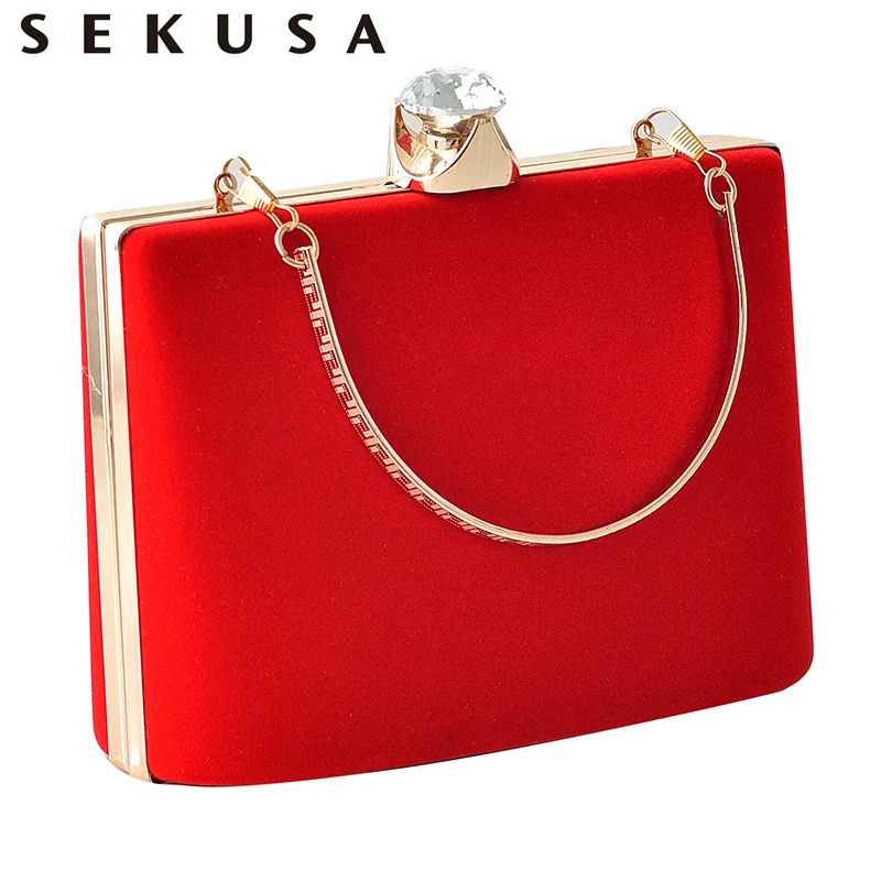 SEKUSA bolsa feminina Модный женский вечерний клатч сумочка с бриллиантами металлическая
