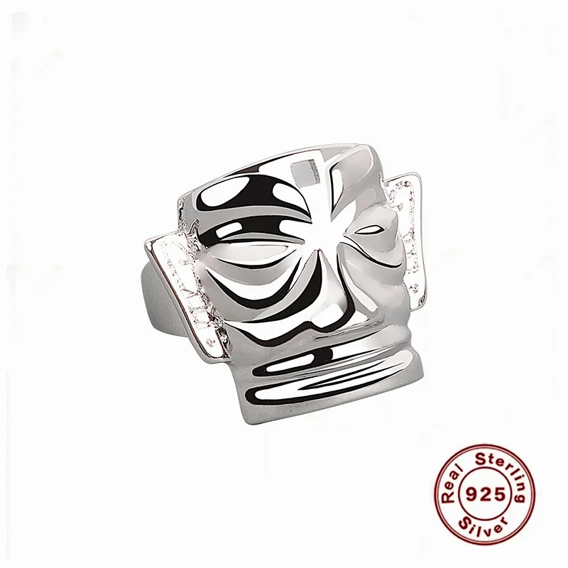 

Minimalist Smile Face Fine Original 925 Sterling Silver Jewelry Rings for Women Men Couples Adjustable Ring Fashion Hot Sell