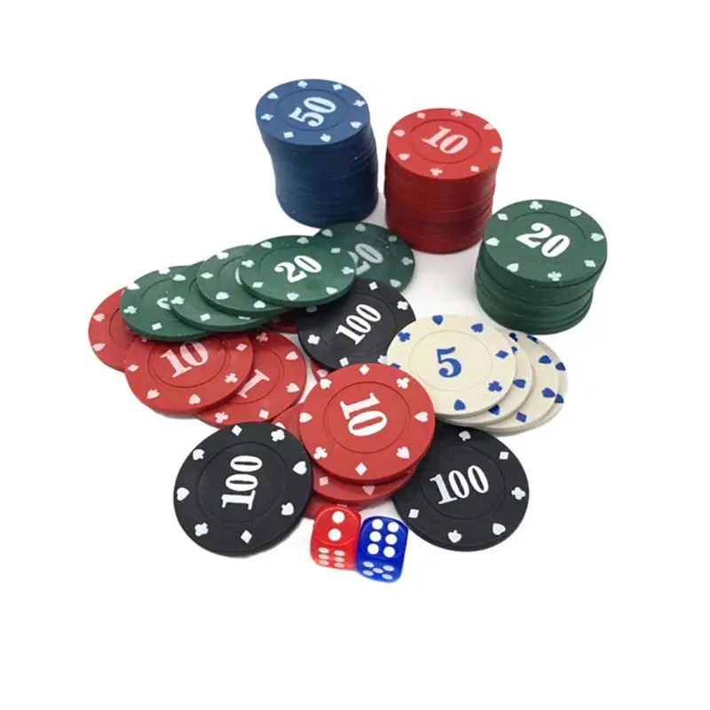 

New 100pcs Round Plastic Chips Casino Poker Card Game Baccarat Counting Accessories