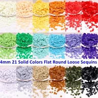 2000pcspack 4mm solid colors sequins flat round pvc loose sequins paillettes sewing craftwomen cloth embroidery accessories