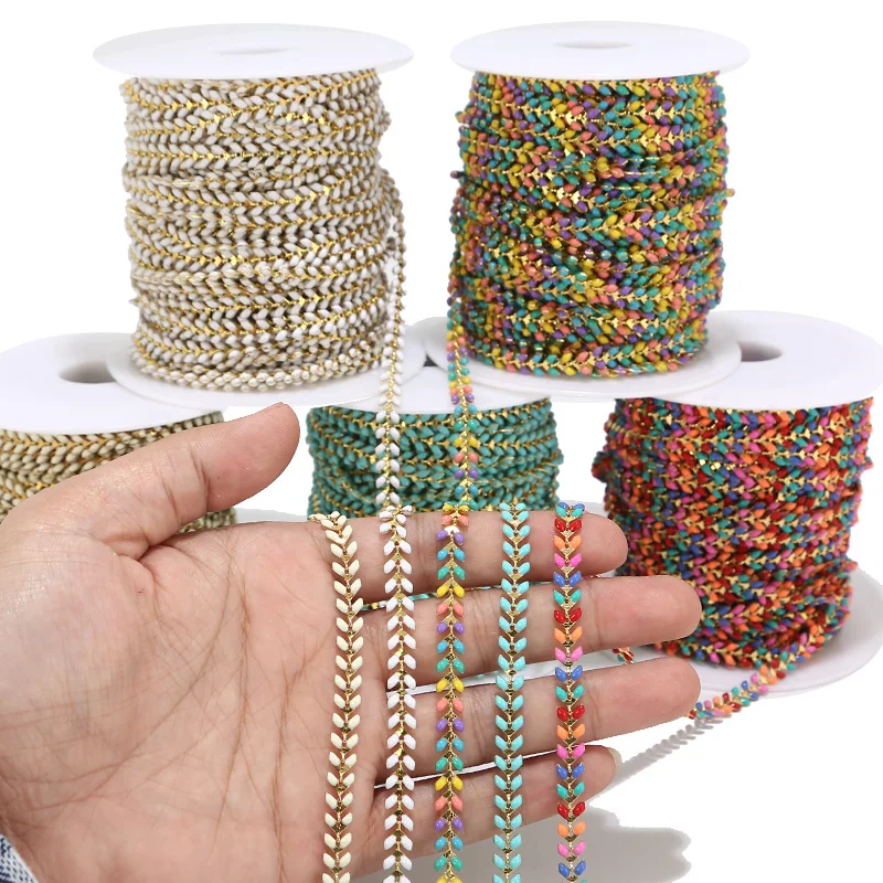 2 фута эмалированная латунь цепочка шеврона 6 мм позолоченные цепочки для стрел