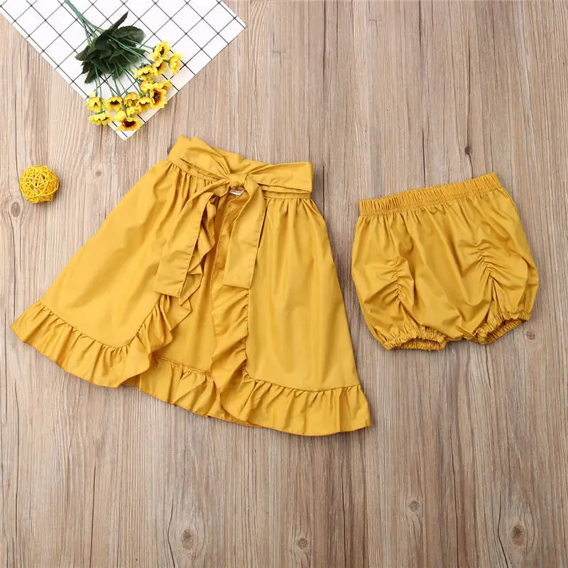 3 шт. детские топы с расклешенными рукавами юбка оборками и шорты | Мать ребенок