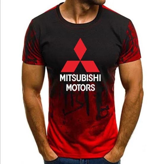 Новинка лета 2019 футболка Mitsubishi для мужчин и женщин с коротким рукавом работы
