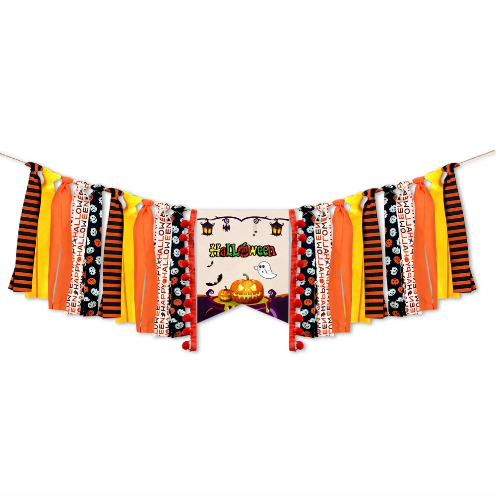 Хэллоуин каминный баннер с Тыквой и призраком мальчик девочка Хеллоуин