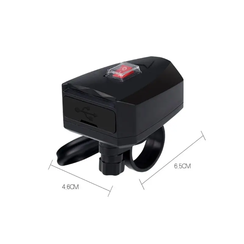 

10V-80V Waterproof Electric Bicycle Motorcycle Handlebar Dual USB Charger Power Adapter With ON OFF Switch for Mobile Phone GPS