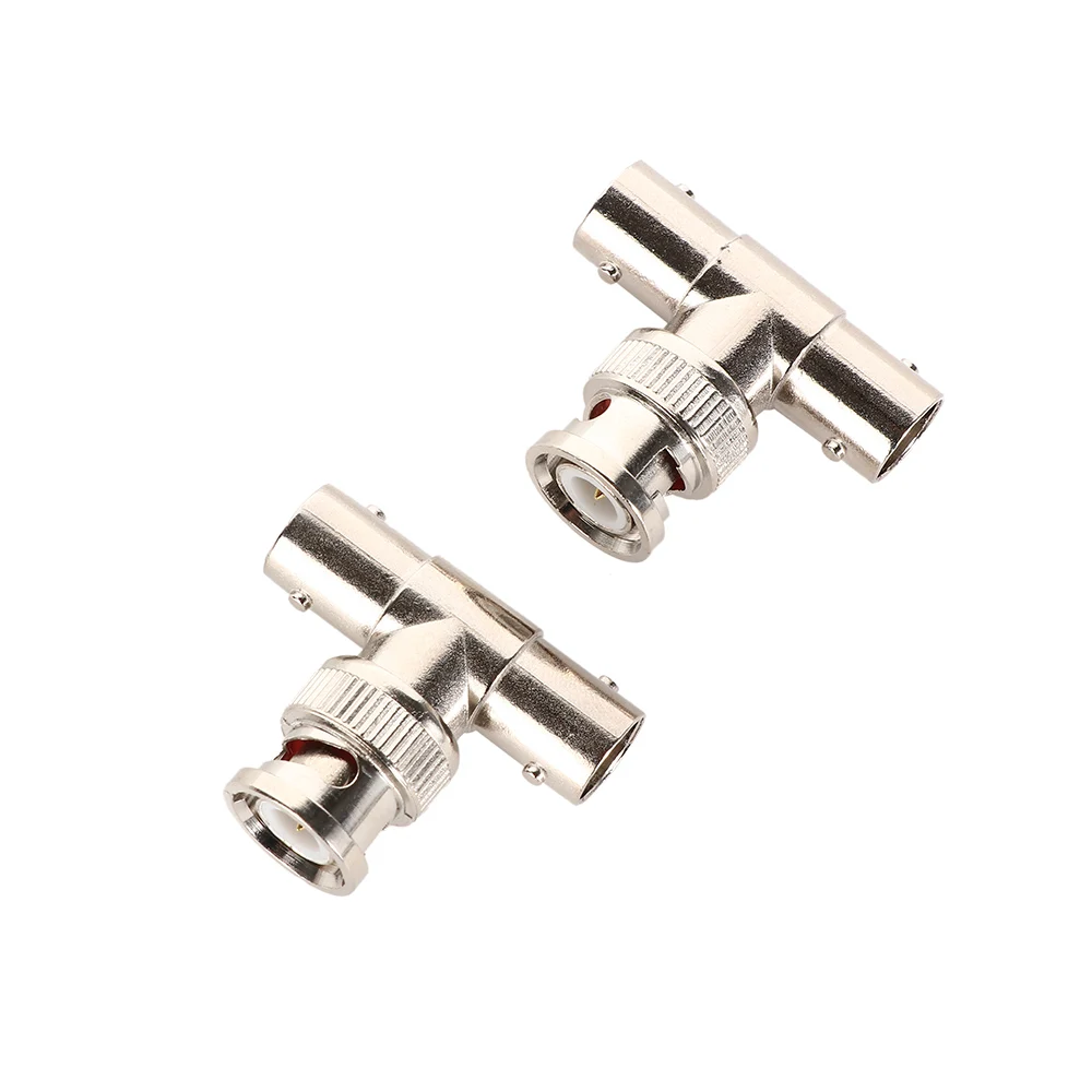 1 Male to 2 Female 3 Way Camera Monitoring Plug Welding Free T Splitter BNC Connector Conversion Head Adapter | Электроника