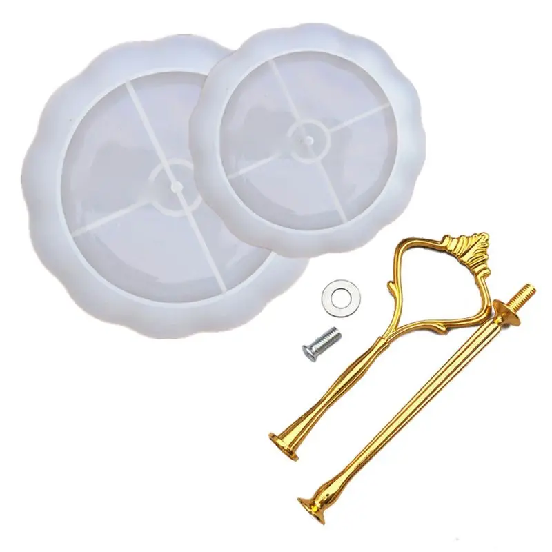 2 Яруса Торт фрукты еда подставка смола литье плесень большая тарелка лоток