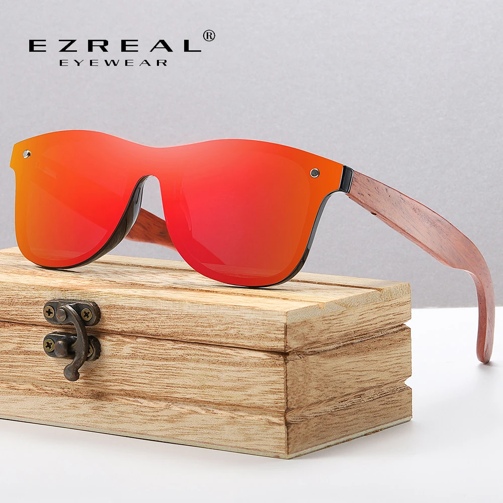 EZREAL брендовые деревянные Винтажные Солнцезащитные очки для мужчин