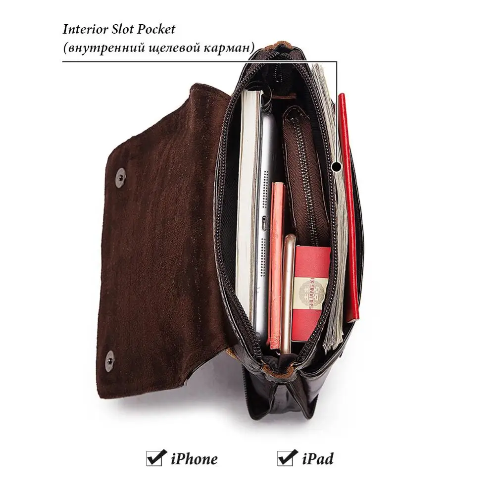 2019 известный бренд кожаная мужская сумка Повседневная Деловая мессенджер