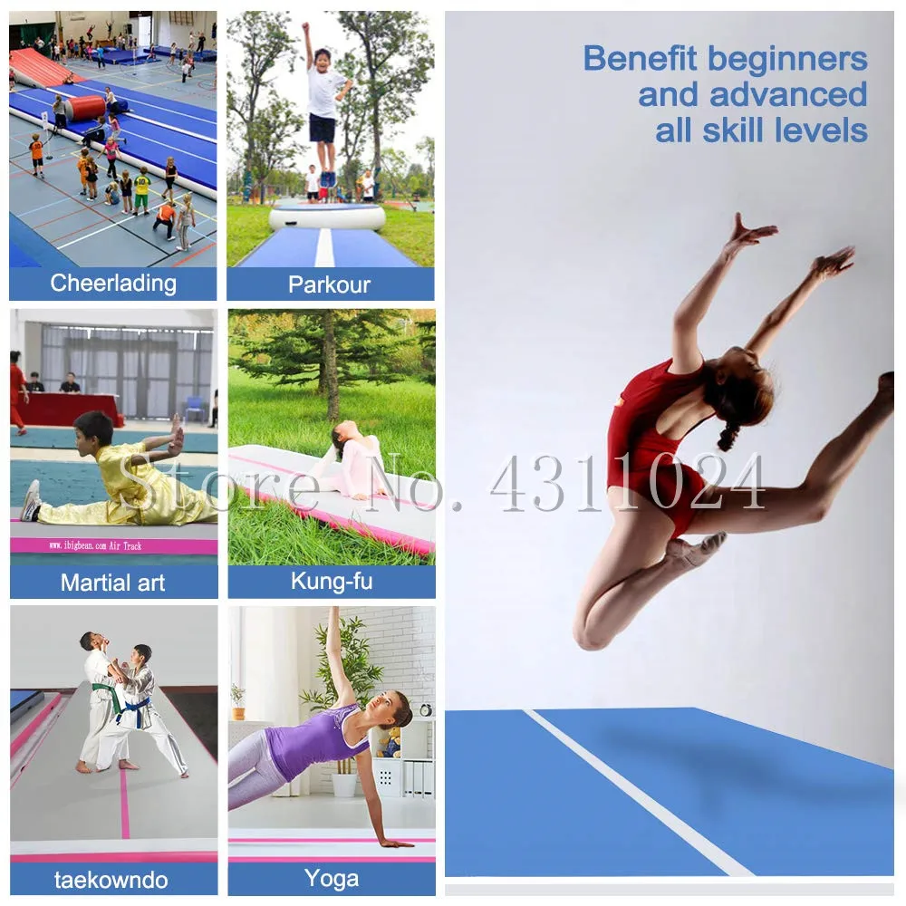 Продажа Бесплатная доставка, надувная воздушная дорожка 14x2x0,2 м, надувной коврик для тренажерного зала, надувная воздушная дорожка с насосом 1200 Вт