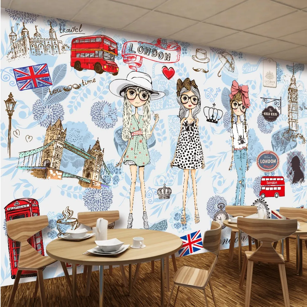 Drop Shipping Custom Wallpaper Mural Fashion Clothing Store Tooling Background Wall Painting Garment Commercial | Обустройство дома
