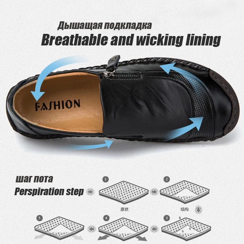 Мужские повседневные Лоферы ZFTL водонепроницаемые мокасины ручной работы из
