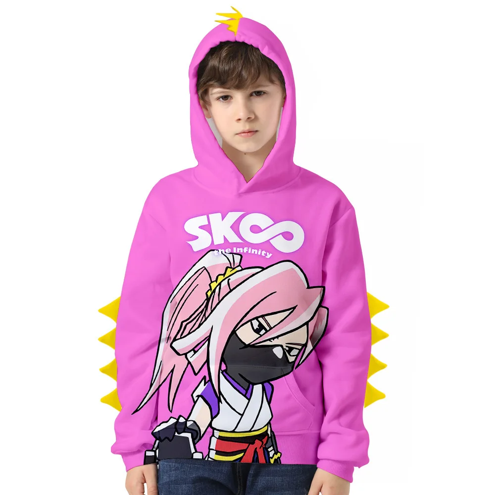 

New Anime Kids Pink Hoodie SK8 the Infinity Cherry Blossom Cosplay Costume Boy Girl Hoodie Tops SK Skateboard Sweatshirt Summer