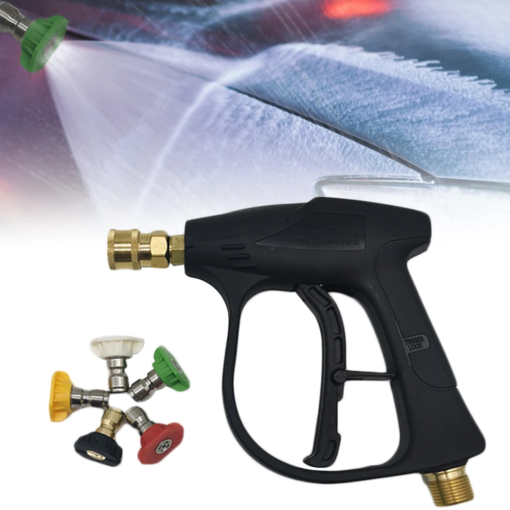 

High Pressure Gun With 5pcs Quick Connect Color Nozzle Kit For Karcher / Nilfisk Car Wash And Garden Watering