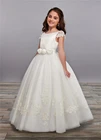 Бальное платье с цветочным принтом, платья для девочек на свадьбу, украшенные камнями, с коротким рукавом, с поясом и бисером, платье для первого причастия, детское платье на день рождения