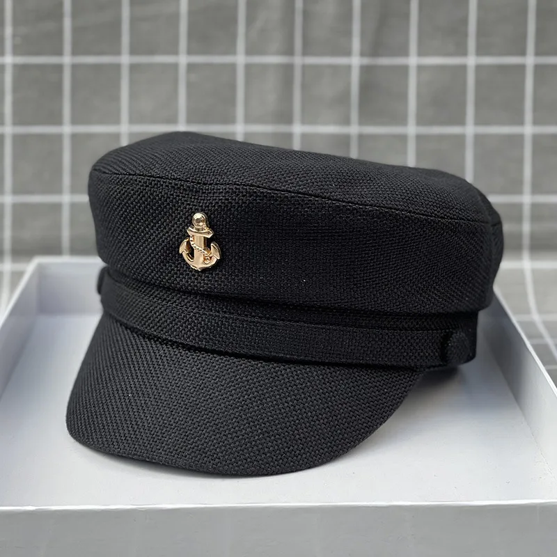

Beckyruiwu 2021 Summer Cotton and Linen Small Head Girl Fashion Navy Hat Men Big Size Army Flat Cap 54cm 56cm 57.5cm 59cm 61cm