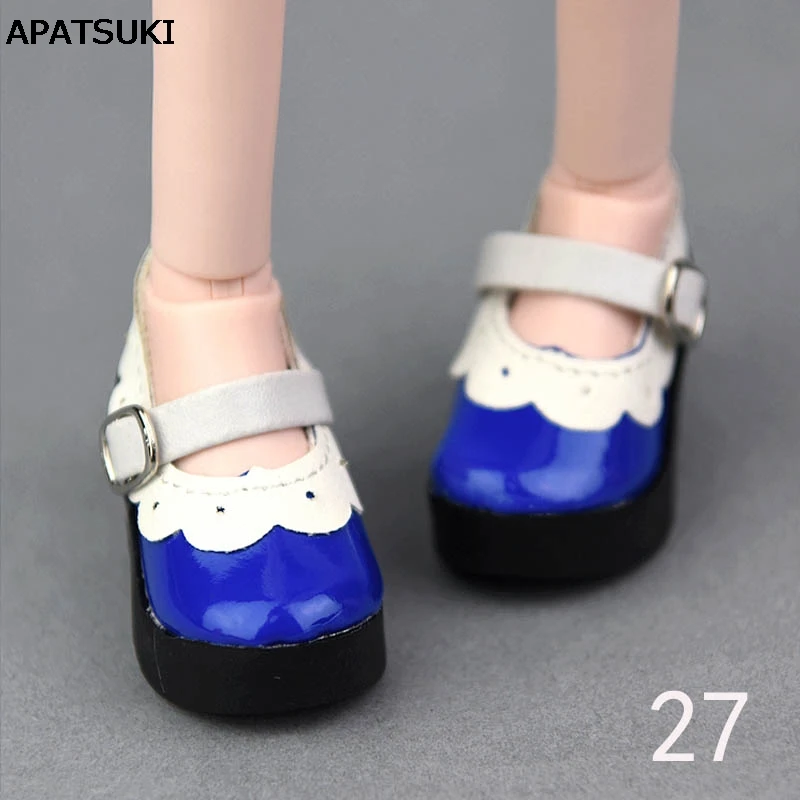 

6*2.5cm Royalblue Fake Leather Fashion Shoes For 1/4 BJD Doll Flatie Shoes For 40-50cm XinYi Doll High-heel 1/4 Doll Accessories