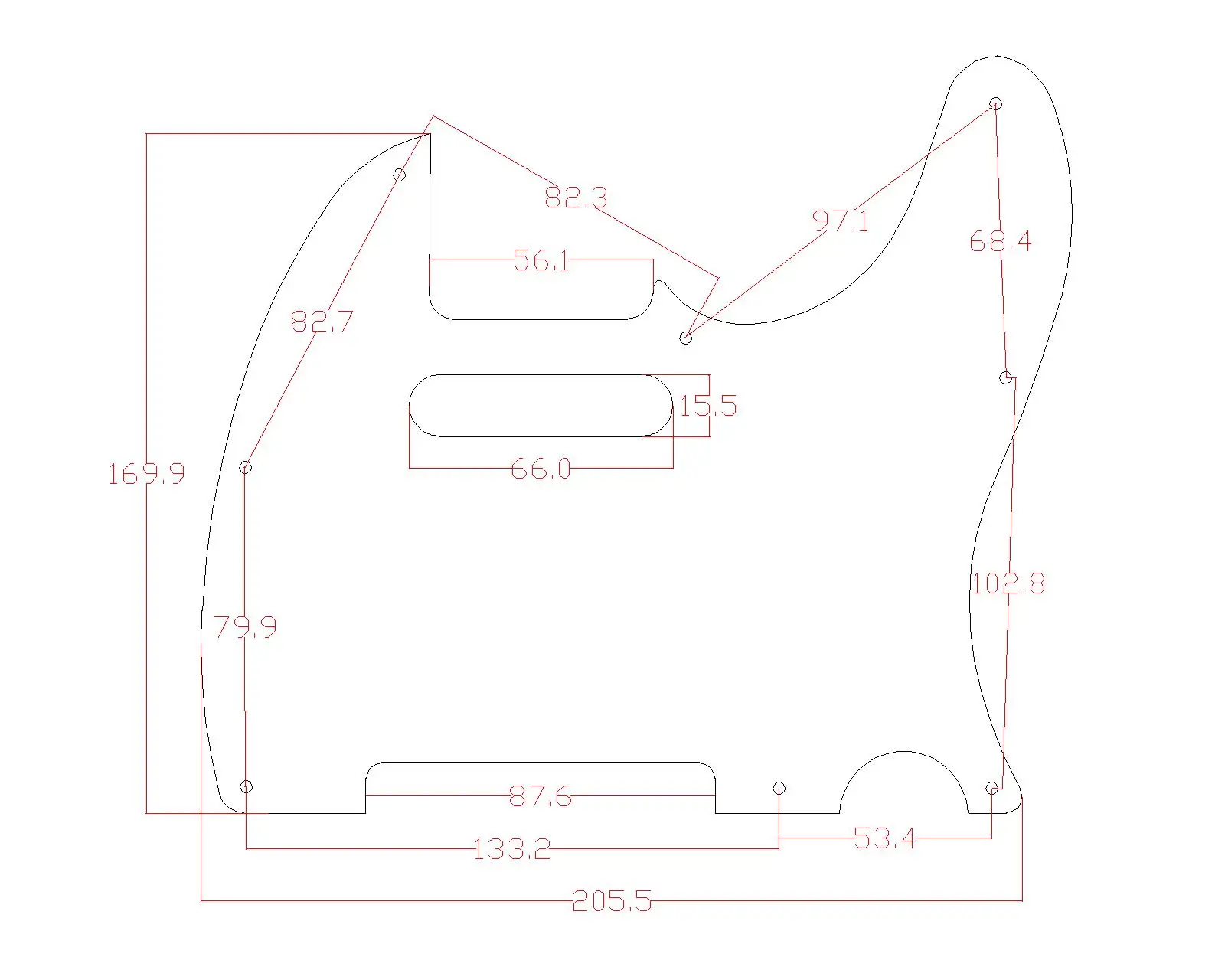 Фото KAISH Премиум металлический алюминиевый анодированный Tele Pickguard с металлической пластиной управления и монтажным винтом для американского/мексиканского Telecaster №2