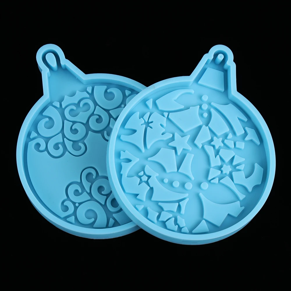 

1PC Silicone Christmas Ball Mold Keychain Xmas Ball Mold Candy Chocolate Resin Craft Epoxy Mold Jewelry Making Pendant Clay Mold