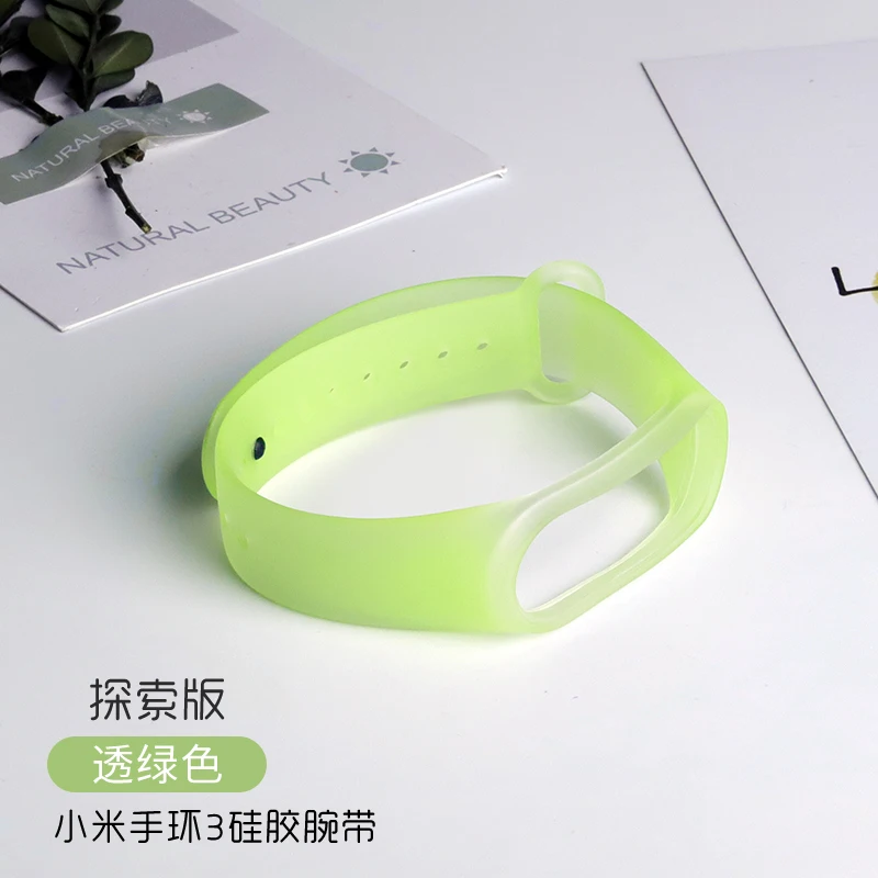Ремешок для xiaomi mi band 3/4 силиконовый ремешок mi band 4 NFC Аксессуары спортивный ремешок для mi band 3 браслет сменный ремешок - Цвет: Transparent green