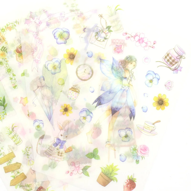 Kpop Набор стикеров мультфильм свежий цветок Сказочная творческая книга Life Diary