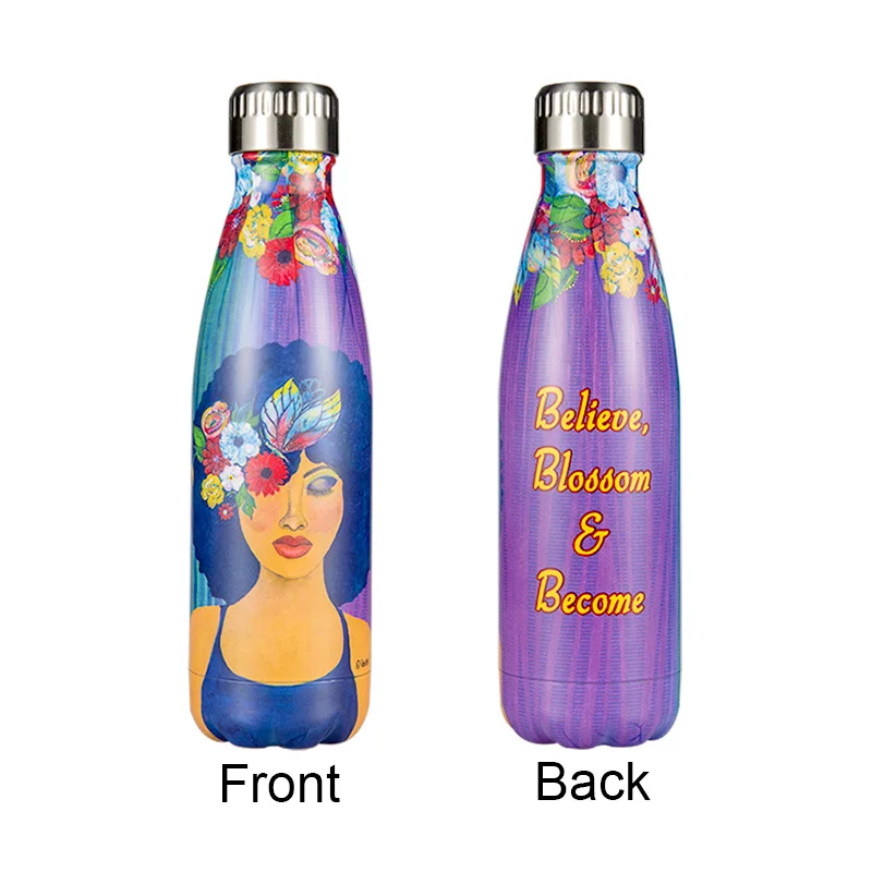 Художественная бутылка из нержавеющей стали цветная термоизолированная чашка