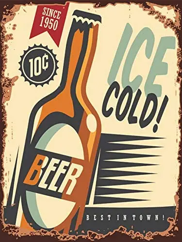 

American Diner Beer Ale Metal Tin Sign 12x8 Inch Decor Travel Tin Sign