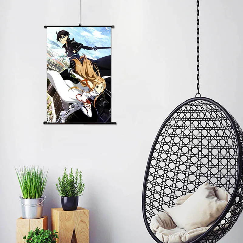 Меч искусство онлайн Аниме Манга настенный плакат свиток 2019 20x30 см|Рисование и
