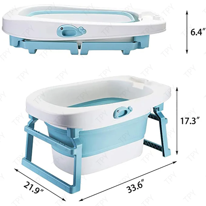 

Collapsible Baby Bathtub Portable Infant Toddler Bath Tub for 0-15 Years Anti Slip Foldable Shower Basin Bath for Newborns