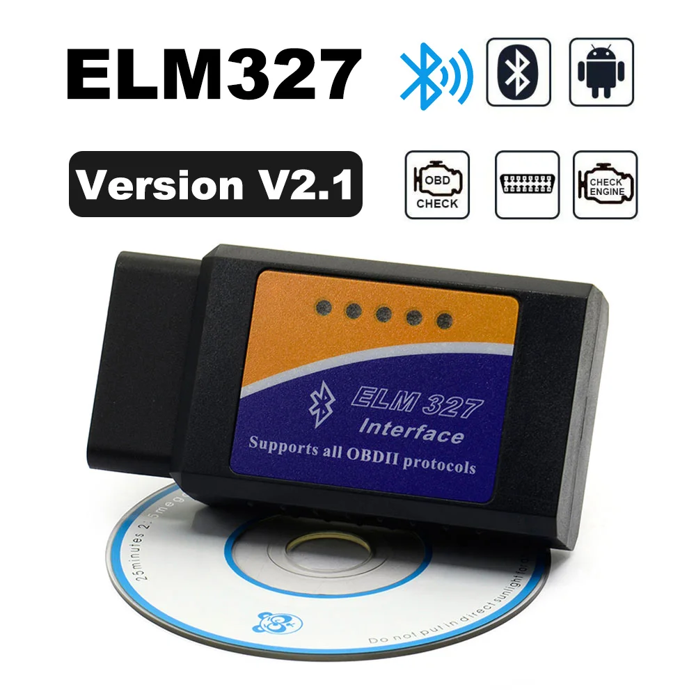 Bluetooth считыватель кодов сканер для Volkswagen Honda Hyundai Ford Lada V2.1 OBDII ELM327 Mini Android OBD2