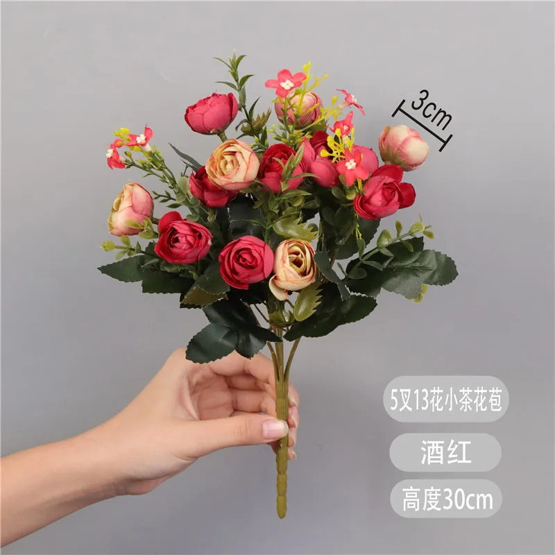 

1pcs Bouquet Retro Artificial Flower Rose Silk Flower Artificial Flower DIY Home Garden Wedding Living Room Decoration