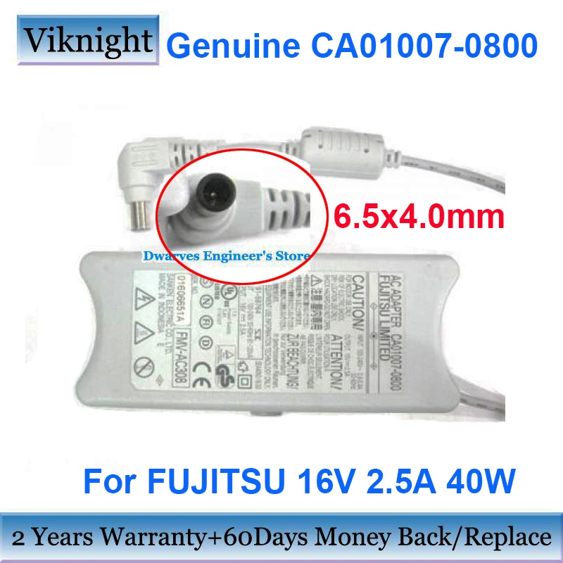 Натуральная CA01007 0800 16V 2.5A 40 Вт адаптер переменного тока для FUJITSU FMVMG50H P1510 FPCAC28 SEB55N2 16